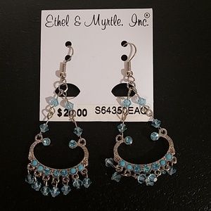 Silver and Turquoise Chandelier Earrings